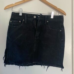 Lovers + Friends Black Distressed Jean Skirt